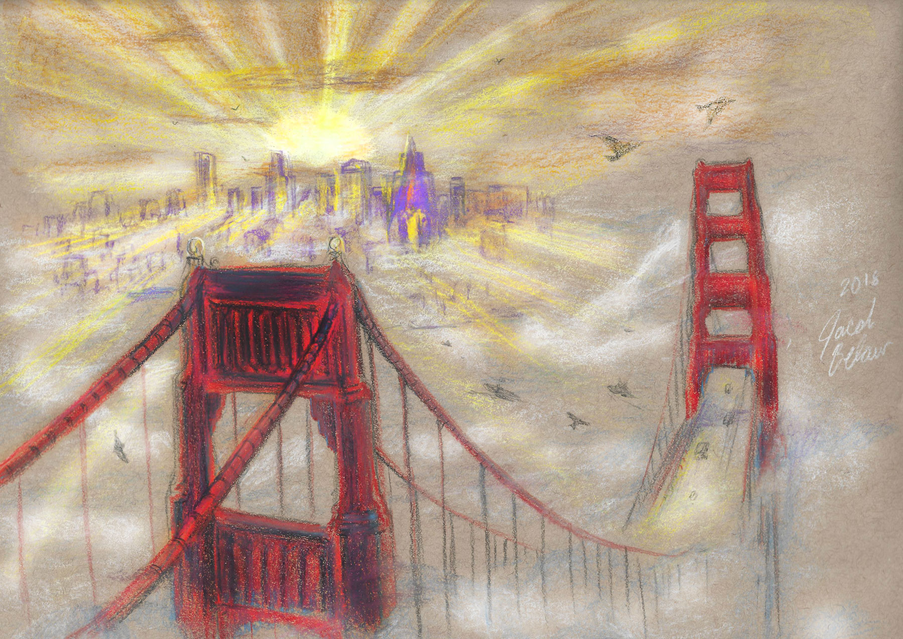 Morning on the Golden Gate Bridge